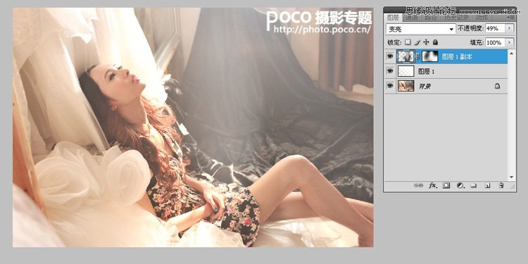 Photoshop调出室内美女日系柔美色调