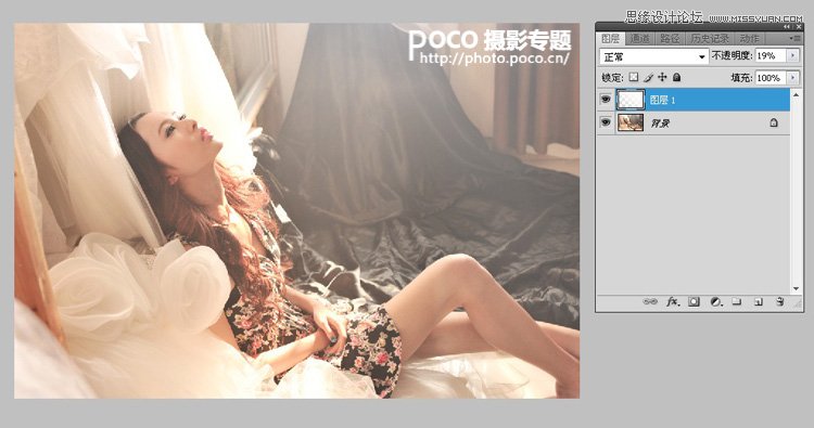 Photoshop调出室内美女日系柔美色调
