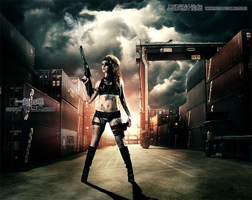 Photoshop合成魔力女战士电影海报教程