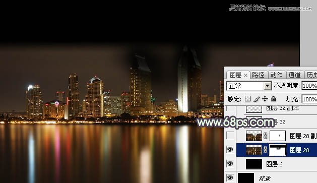 Photoshop合成绚丽城市背景的夜景婚片,PS教程