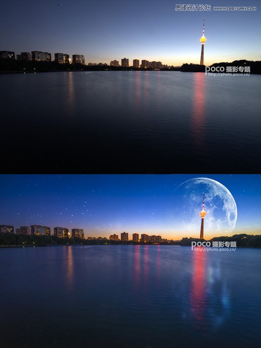 photoshop给城市风光照片添加唯美星空