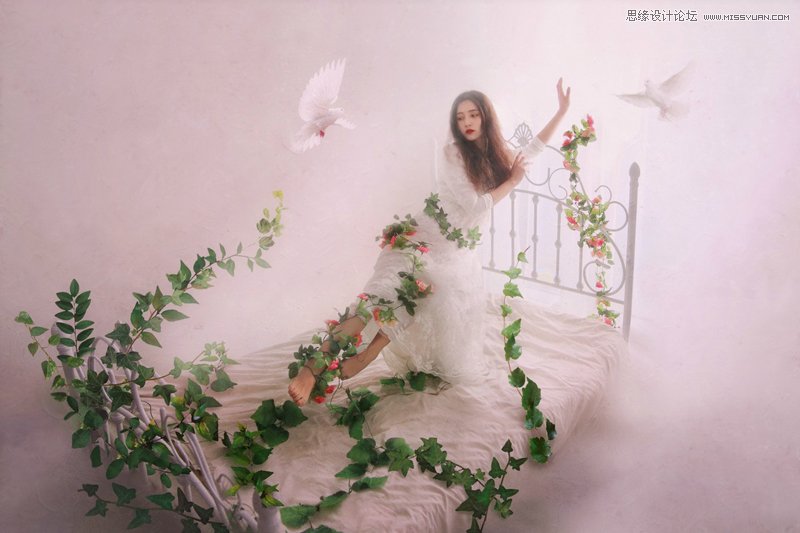 Photoshop合成创意的悬浮人像场景