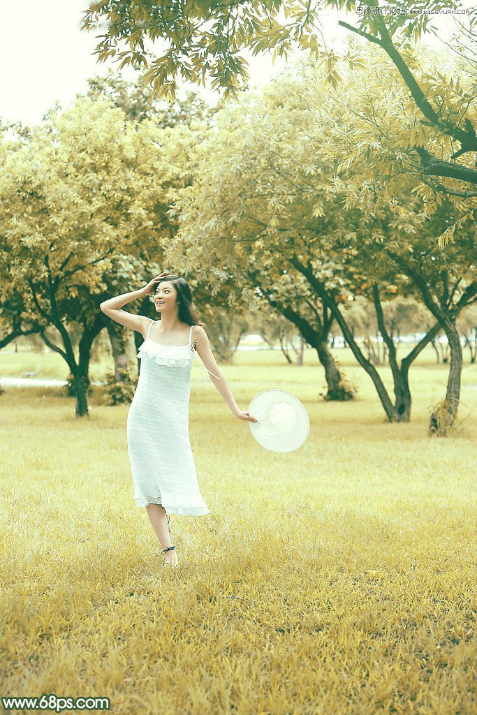 photoshop调出夏季公园女孩怀旧效果,PS教程