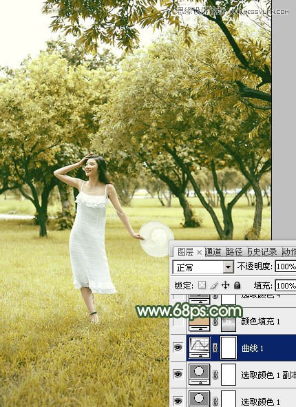 Photoshop调出夏季公园女孩怀旧效果,PS教程
