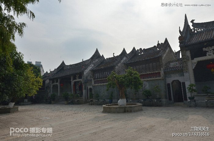 Photoshop给灰蒙蒙的古建筑添加清新天空,PS教程