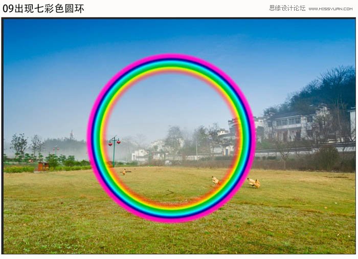 Photoshop使用渐变给风景照片增加彩虹,PS教程