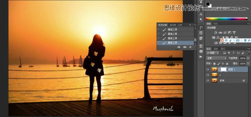 Photoshop制作在海边被打散的人像效果,PS教程