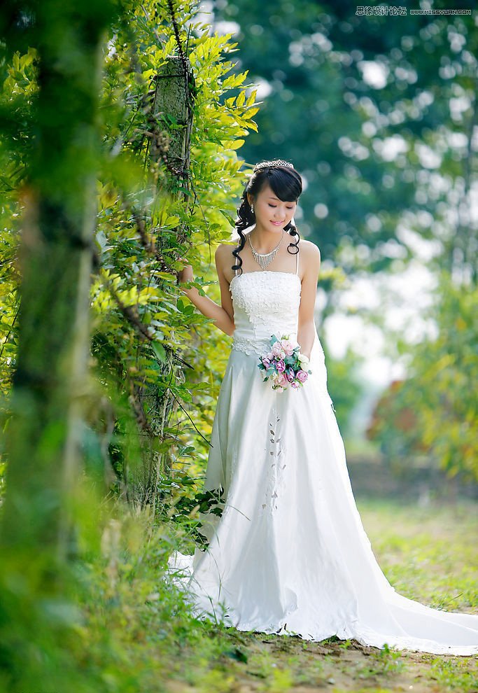 Photoshop调出外景婚片柔美韩风效果,PS教程