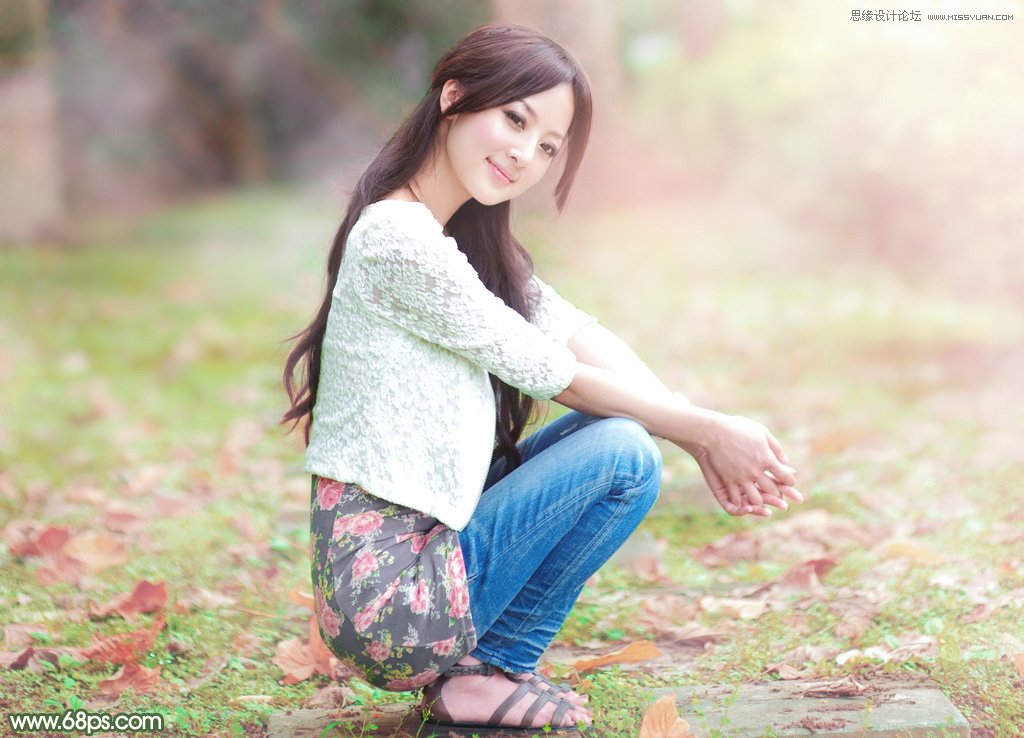 photoshop调出春季美女照片唯美的粉红色调,PS教程