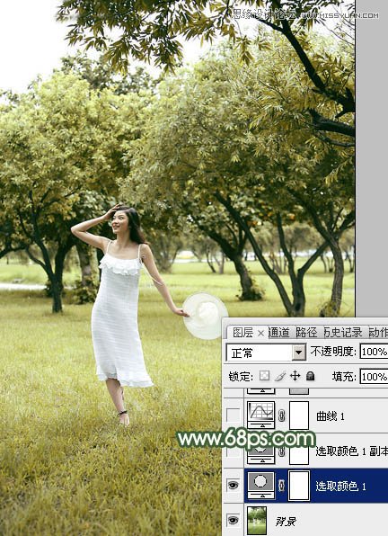 Photoshop调出夏季公园女孩怀旧效果,PS教程