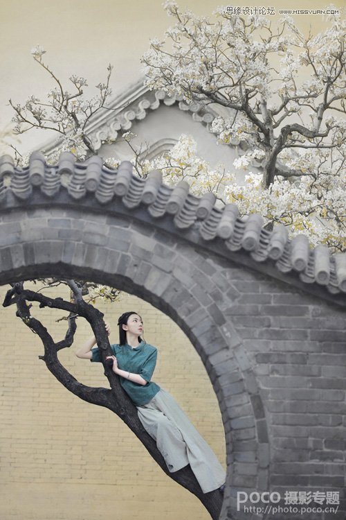 photoshop制作唯美中国风效果的园林女孩照片