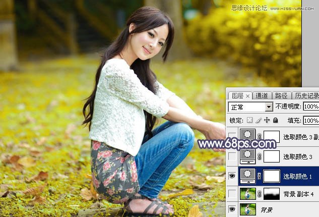 Photoshop调出甜美逆光效果图的外景美女照片