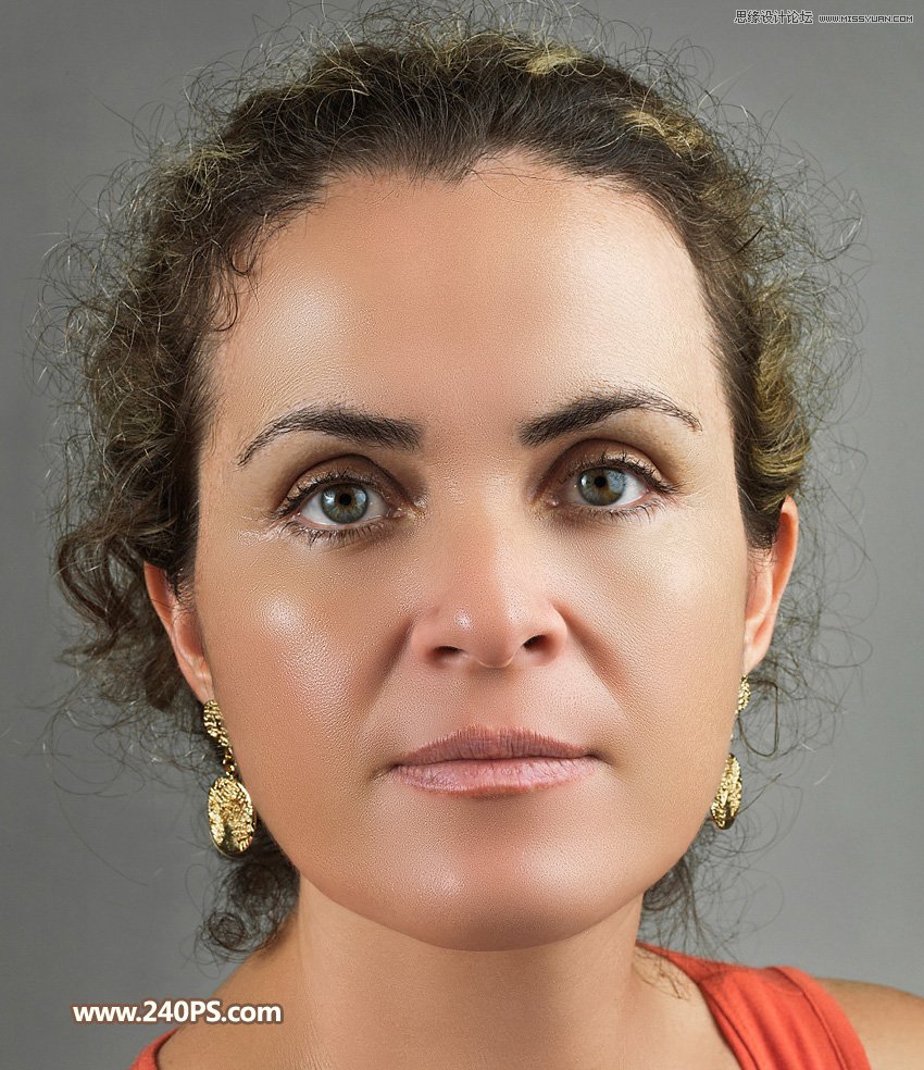 photoshop保留质感给中年妇女人像磨皮,PS教程,