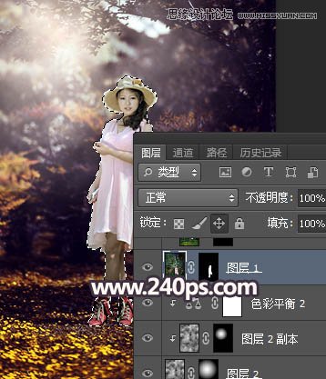 Photoshop调出森林美女人像暗夜LOMO效果