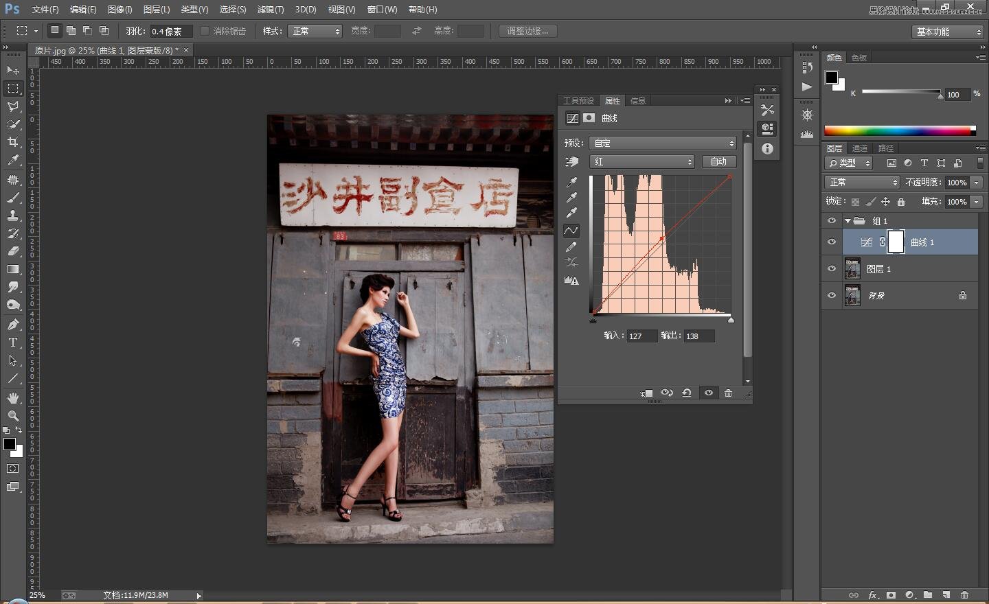 Photoshop调出后期质感古铜色效果的人像照片