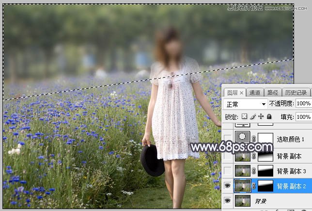 Photoshop给花园女孩唯美逆光效果美化教程