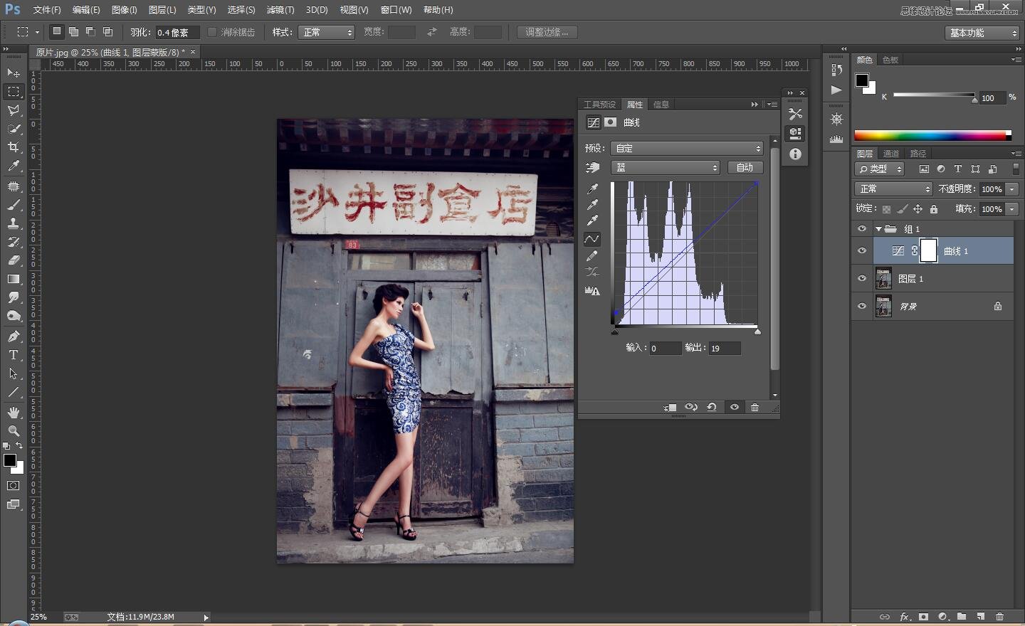 Photoshop调出后期质感古铜色效果的人像照片