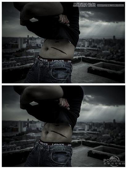Photoshop简单的给人像添加腹肌效果
