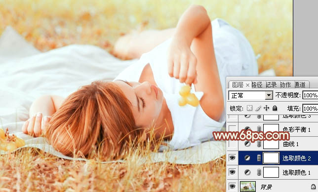 PS调出唯美淡红色的美女性感写真图片