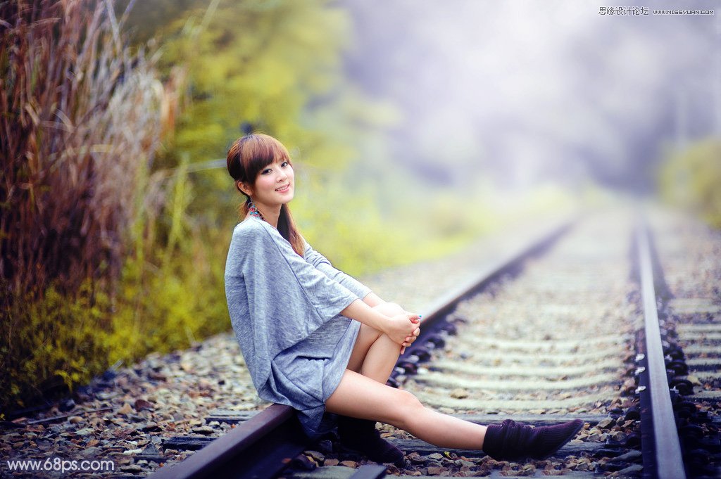 photoshop调色调出甜美清新效果的美女照片