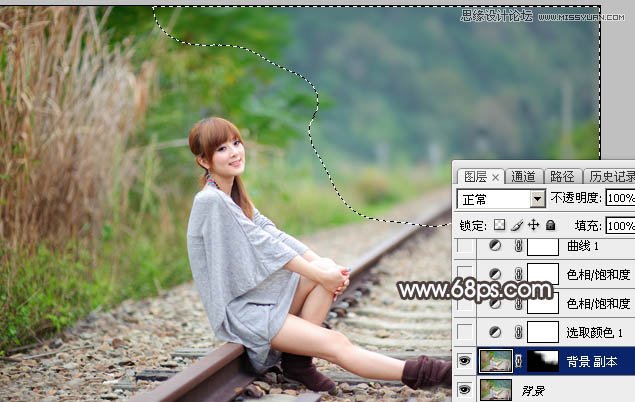 Photoshop调出果子外景照片冷色逆光效果