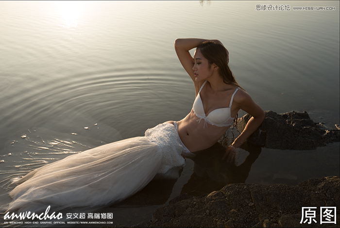 Photoshop调出海边偏暗色的人像通透效果