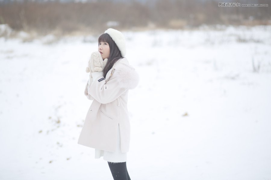 Photoshop给外景人像添加漫天纷飞的大雪效果