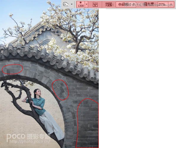 Photoshop制作唯美中国风效果的园林女孩照片