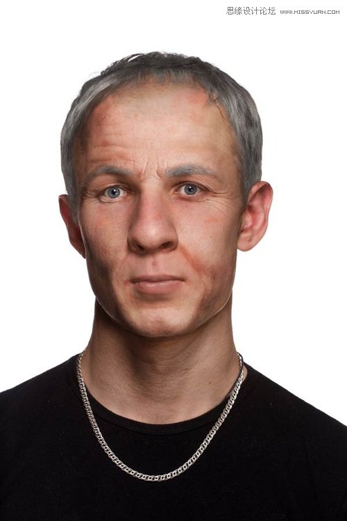 photoshop快速的把年轻人变成老年人艺术效果