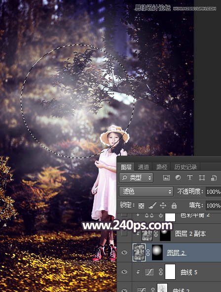 Photoshop调出森林美女人像暗夜LOMO效果