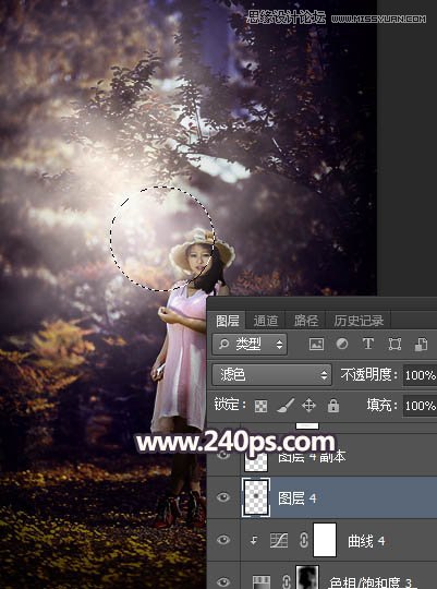 Photoshop调出森林美女人像暗夜LOMO效果
