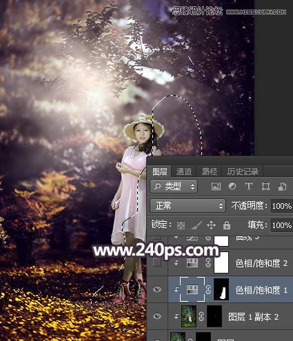 Photoshop调出森林美女人像暗夜LOMO效果