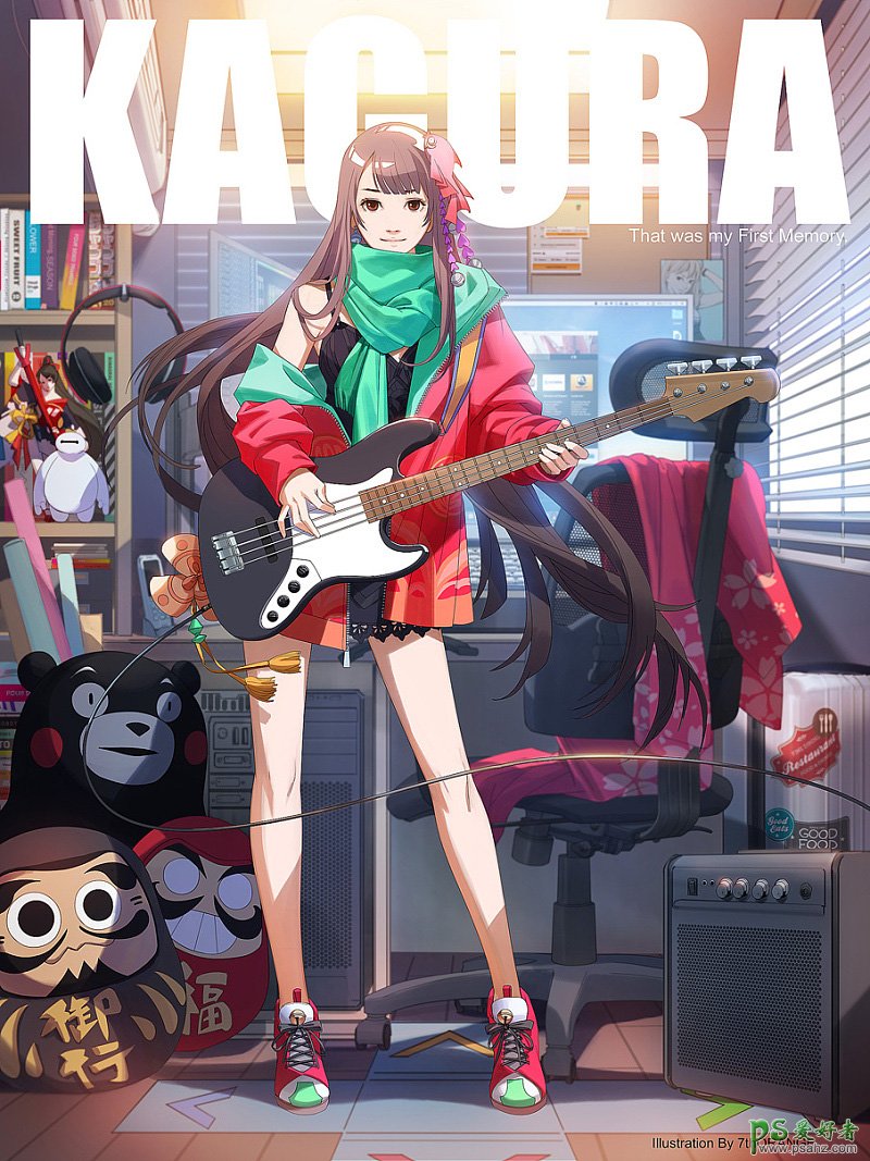 Photoshop手绘漂亮的动漫电影角色插画美女,动漫美女插画绘制教