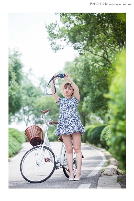 Photoshop调色调出夏季小清新效果的外景人像