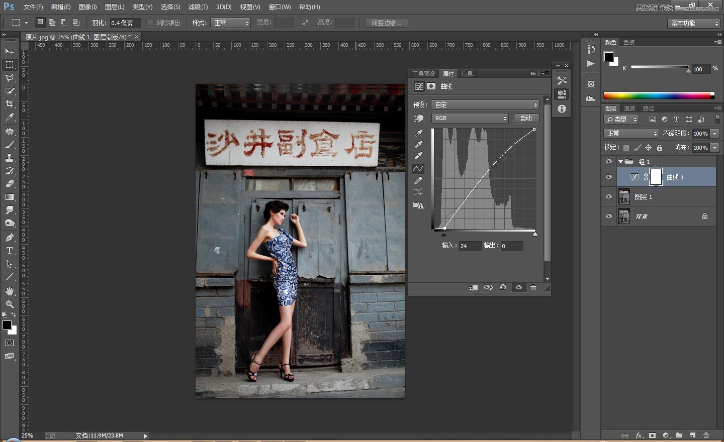 Photoshop调出后期质感古铜色效果的人像照片