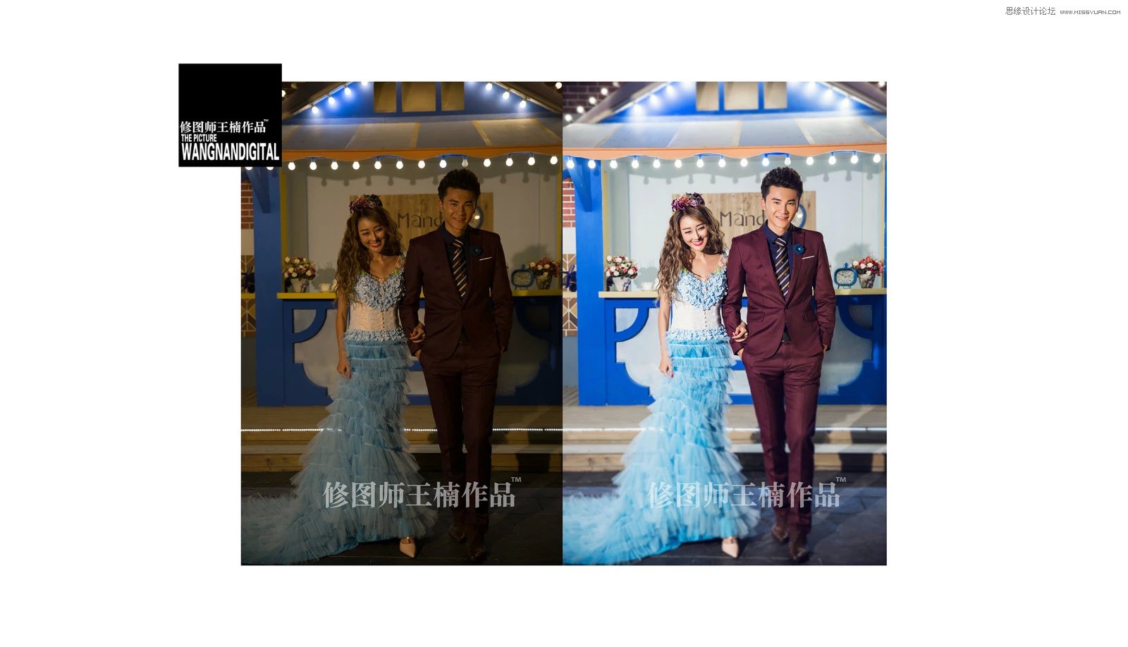 photoshop修复严重曝光不足的婚纱照片处理教程