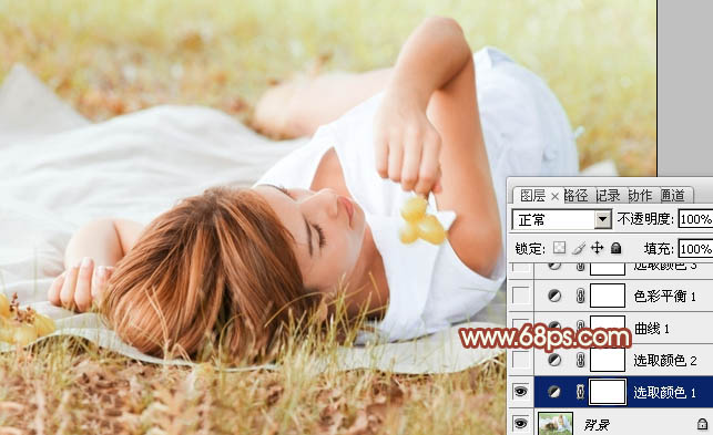PS调出唯美淡红色的美女性感写真图片
