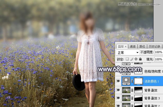 Photoshop给花园女孩唯美逆光效果美化教程