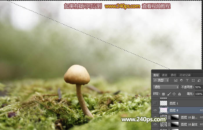Photoshop合成坐在蘑菇上的小天使场景图片