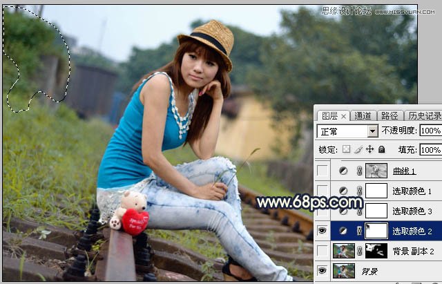 Photoshop给外景人像添加暖黄色艺术效果