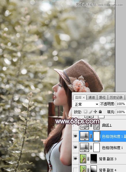 Photoshop调色调出甜美逆光艺术效果的外景人像