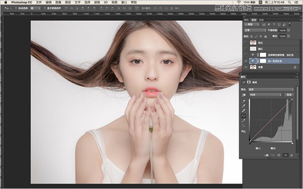 Photoshop调色调出粉嫩肤色效果的人像照片