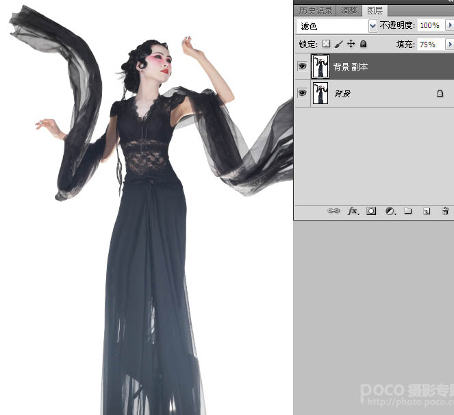 用Photoshop修出飘逸的水墨古典美女图画教程