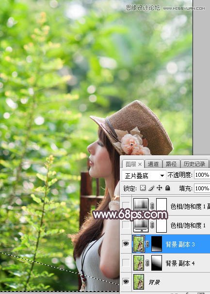 Photoshop调色调出甜美逆光艺术效果的外景人像