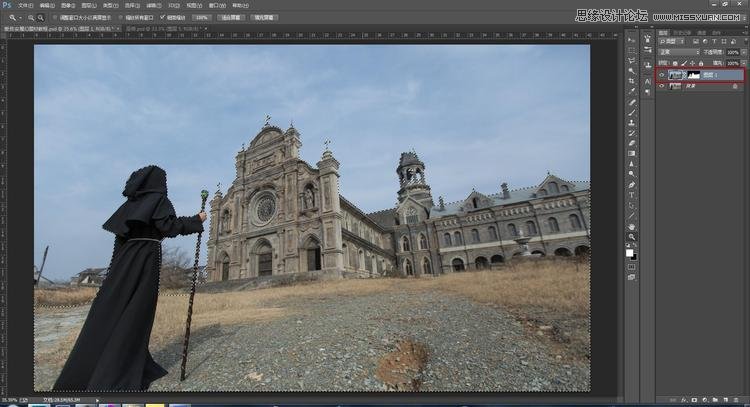 Photoshop合成暗黑系风格的恐怖城堡场景图片