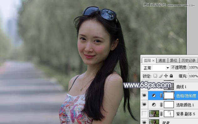 Photoshop调出甜美柔色效果的外景美女照片教程