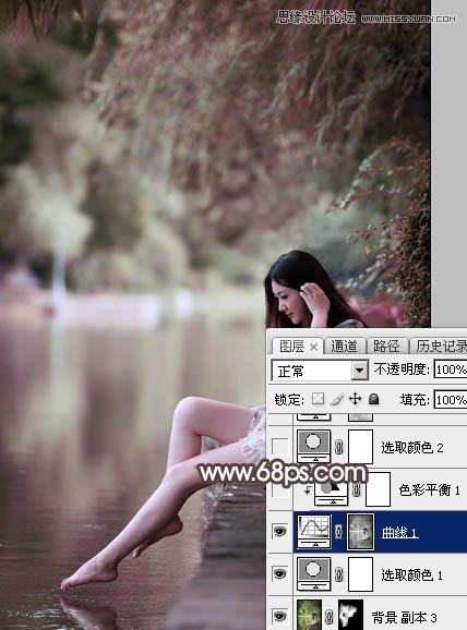 Photoshop调出唯美冷色效果的河边女孩照片