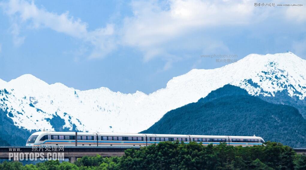 photoshop给山峰添加逼真雪景效果实例教程