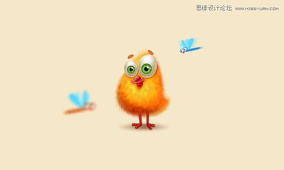 photoshop绘制毛茸茸的可爱小黄鸡