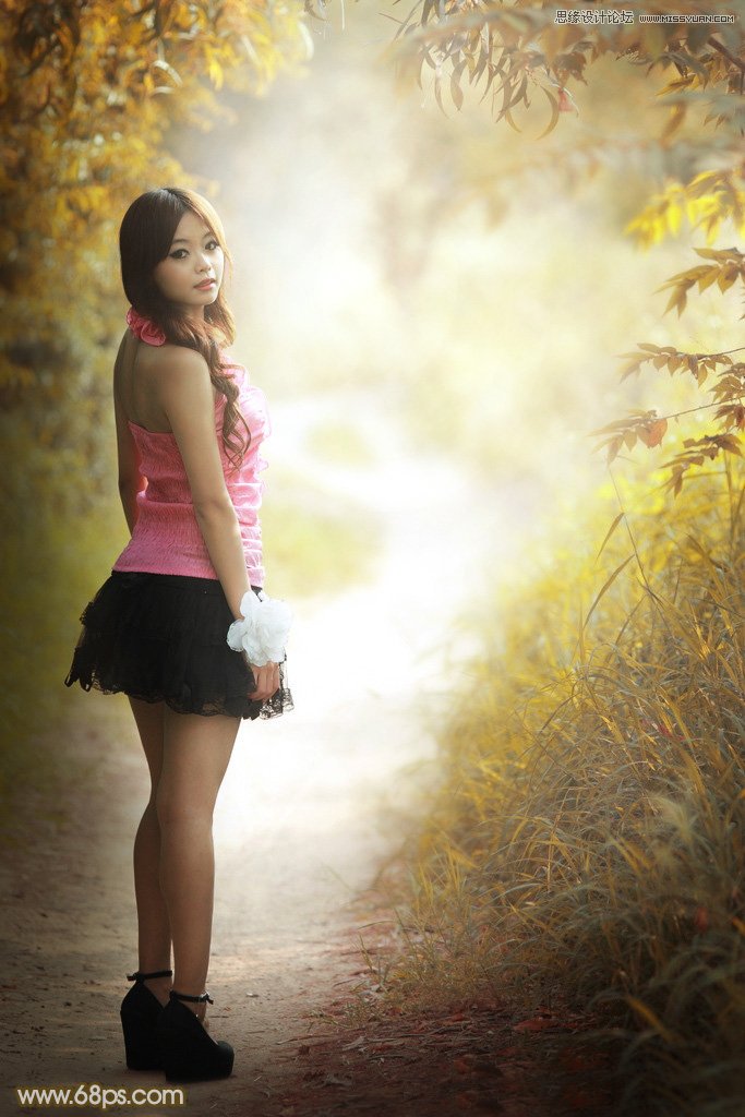 photoshop调出人像照片秋季黄褐色艺术效果